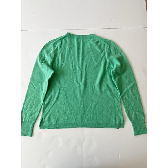 J Crew Cashmere Sweater Pullover Women L Spring Green Crew Neck Slim Fit - Picture 8 of 8